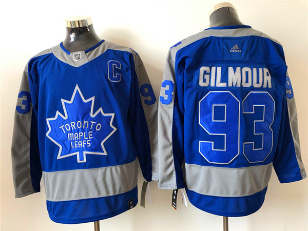 Womens Toronto Maple Leafs Retired Player #93 Doug Gilmour Blue 2021 adidas NHL REVERSE RETRO JERSEYS (3)